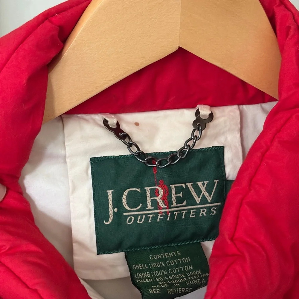 J. Crew Outfitters Vintage 90s Red Goose Down Cotton Puffer Vest | Men’s Small
